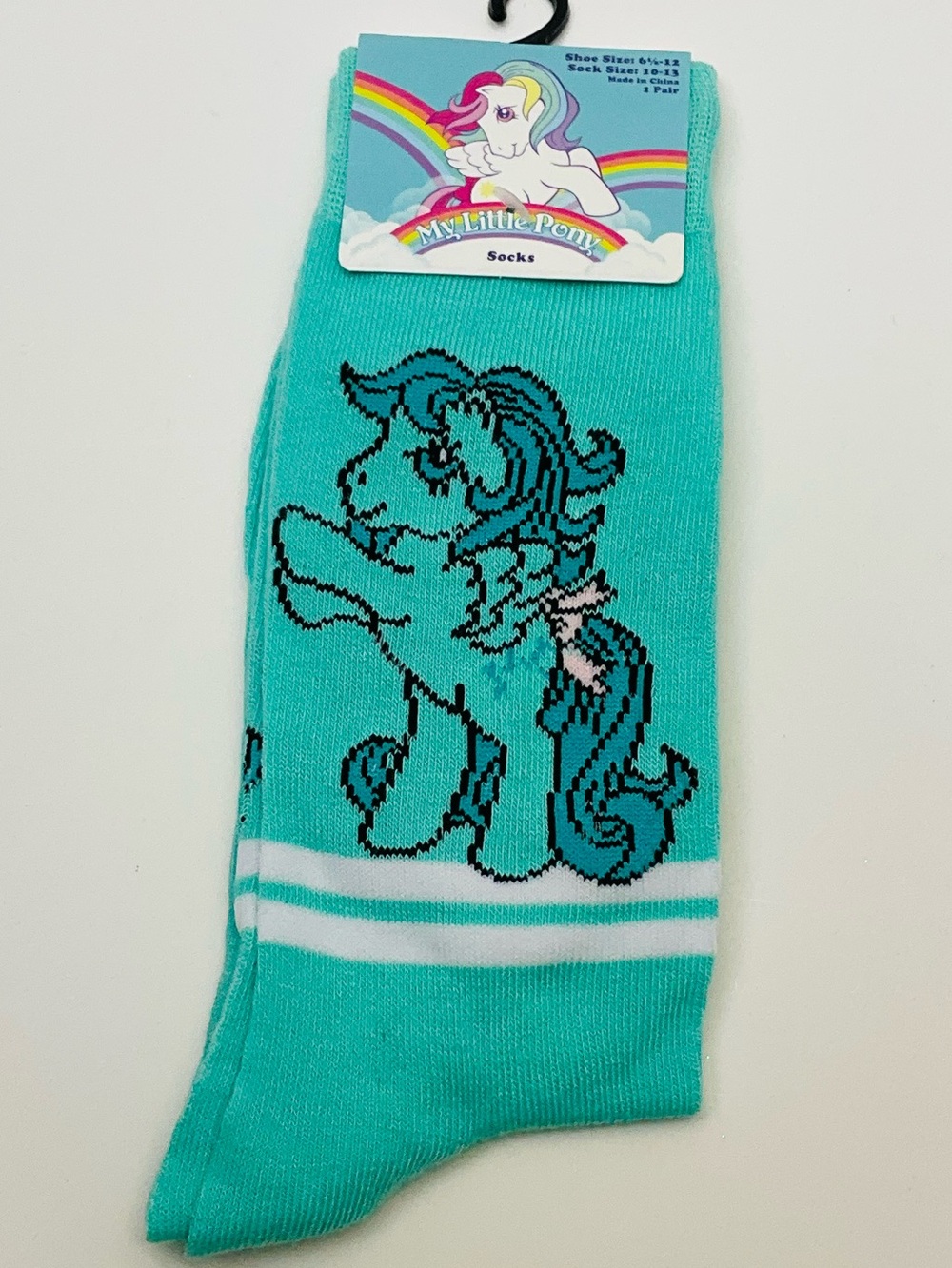 🌼4/$10🌼 NEW My Little Pony Aqua Pony Crew Socks - 1 Pair Adult Shoe Size 6.5-12